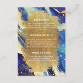 ネイビーブルー金ゴールド詳細カード結婚式招待状 エンクロージャーカード (正面)