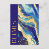 ネイビーブルー金ゴールド詳細カード結婚式招待状 エンクロージャーカード (裏面)