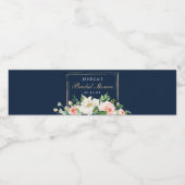 ネイビーブルー金ゴールド赤面シャワーウォーターボトルラベル ペットボトルラベル (シングルラベル)