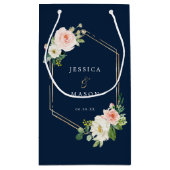 ネイビーブルー金ゴールド赤面ホテルズ結婚抱き枕 スモールペーパーバッグ (裏面)