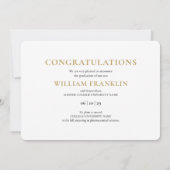 ネイビーブルー金ゴールド3フォトコラージュ卒業アナウンクス 案内状 (裏面)