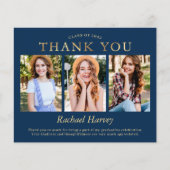 ネイビーブルー金ゴールド3写真卒業ありがとう (正面)