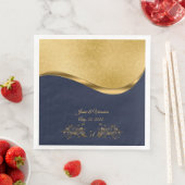 ネイビーブルー金ゴールド50周年結婚を迎える (インサイチュ)