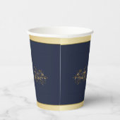 ネイビーブルー金ゴールド50周年結婚を迎える 紙コップ (右)
