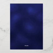 ネイビーブルー金ゴールド50th素晴らしい誕生日 箔招待状 (裏面)