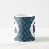 ネイビーブルー金ゴールド&レッドゴルフパーソナライズされた場 コーヒーマグカップ (中央)
