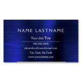 ネイビーブルー金属箔業モダン務 マグネット名刺 (正面)