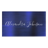ネイビーブルー金属箔業モダン務 名札 (正面)