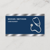 ネイビーブルー金属鋼聴診器 名刺 (正面)