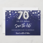 ネイビーブルー銀星70歳の誕生日 セーブザデート (正面)