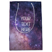 ネイビーブルー銀河系スターリーナイトスターズモダンミディアム ミディアムペーパーバッグ (正面)