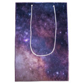 ネイビーブルー銀河系スターリーナイトスターズモダンミディアム ミディアムペーパーバッグ (裏面)