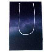 ネイビーブルー銀河系スターリーナイトスターズモダン ミディアムペーパーバッグ (裏面)