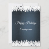 ネイビーブルー雪企業の結晶パーティー 招待状 (裏面)