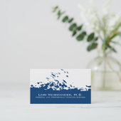 ネイビーブルー飛んでいるバード 名刺 (スタンド正面)