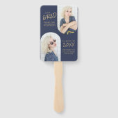 ネイビーブルー2アーチ写真卒業 ハンドファン (裏面)