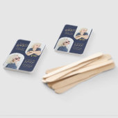 ネイビーブルー2アーチ写真卒業 ハンドファン (組立なし)