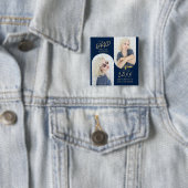 ネイビーブルー2アーチ写真卒業 缶バッジ (インサイチュ)