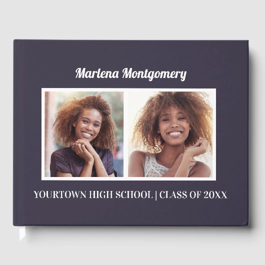 ネイビーブルー2写真卒業パーティー ゲストブック (正面)