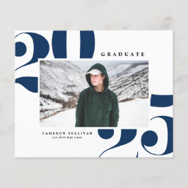 ネイビーブルー2025はっきりしたタイポグラフィ写真卒業