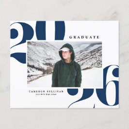 ネイビーブルー2025はっきりしたタイポグラフィ写真卒業