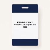 ネイビーブルー3ロゴプレスIDバッジ バッジ (裏面)