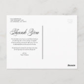 ネイビーブルー3枚フォトコラージュ結婚の感謝 ポストカード (裏面)