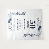 ネイビーブルー50周年記念写真ブース背景 タペストリー (正面(横))