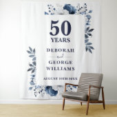 ネイビーブルー50周年記念写真ブース背景 タペストリー (インサイチュ)