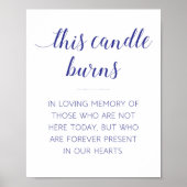 ネイビーブルー このキャンドルはメモリアル ウェディングを焼く ポスター (正面)