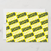 ネイビーブルー&イエロー卒業写真サンキューカード 招待状 (裏面)