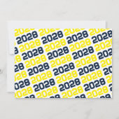 ネイビーブルー&イエロー3写真卒業招待状 招待状 (裏面)