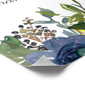 ネイビーブルー イエロー ホワイト フラワーリハーサル歓迎 ポスター (角)