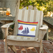 ネイビーブルー、イエロー、赤い帆船ホワイト枕 アウトドアクッション (椅子)