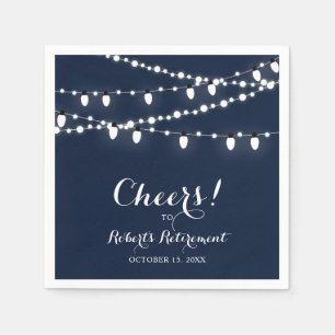 ネイビーブルー  エレガント除クラシック職パーティー スタンダードカクテルナプキン