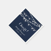 ネイビーブルー |エレガント除クラシック職パーティー スタンダードカクテルナプキン (角)