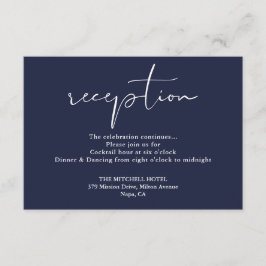 ネイビーブルー エレガント スクリプト 結婚式 披露宴 エンクロージャーカード