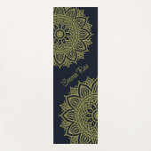 ネイビーブルー&オリーブグリーンマンダラ ヨガマット (正面)