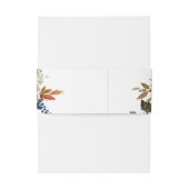 ネイビーブルー、オレンジ、ブラウン秋フローラ3 招待状ベリーバンド (裏面例)