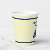 ネイビーブルー&クリームアルマジロパーソナライズされたパーティー 紙コップ (右)