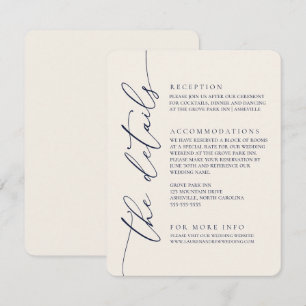 ネイビーブルー&クリームミニマモダンリスト結婚ズ2 エンクロージャーカード