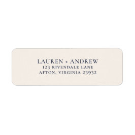 ネイビーブルー&クリームミニマル差出人住所ラベル ラベル