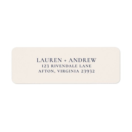 ネイビーブルー&クリームミニマル差出人住所ラベル ラベル (正面)