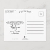 ネイビーブルー&グラムシルバー紙吹雪結婚ズサンキュー 案内ポストカード (裏面)