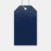 ネイビーブルー&グラムシルバー紙吹雪結婚式の引き出物 ギフトタグ (裏面)