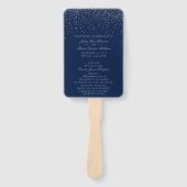 ネイビーブルー&グラムシルバー紙吹雪結婚式 プログラム ハンドファン (正面)