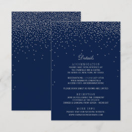 ネイビーブルー&グラムシルバー結婚紙吹雪 エンクロージャーカード