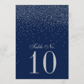 ネイビーブルー&グラムシルバー結婚紙吹雪 招待状 (裏面)