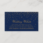 ネイビーブルー&グラム金ゴールド紙吹雪結婚のウェブサイト エンクロージャーカード (正面)