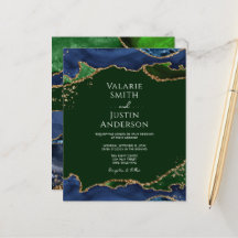 ネイビーブルー&グリーンアゲート結婚ズ